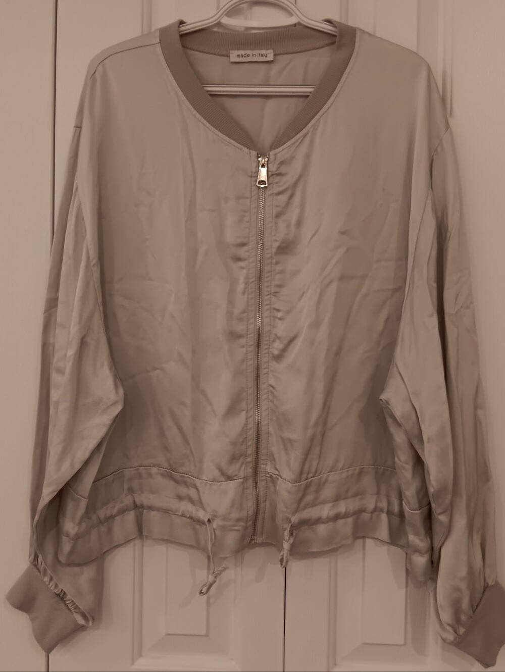 Genuine Silk Bomber Jacket - Made in Italy - Picture 3 of 8